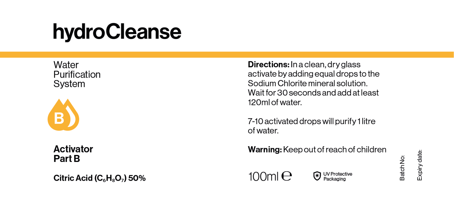 MMS Miracle Mineral Solution Citric Acid Kit. Sodium Chlorite and Citric Acid for Chlorine Dioxide water purification 2x100ml