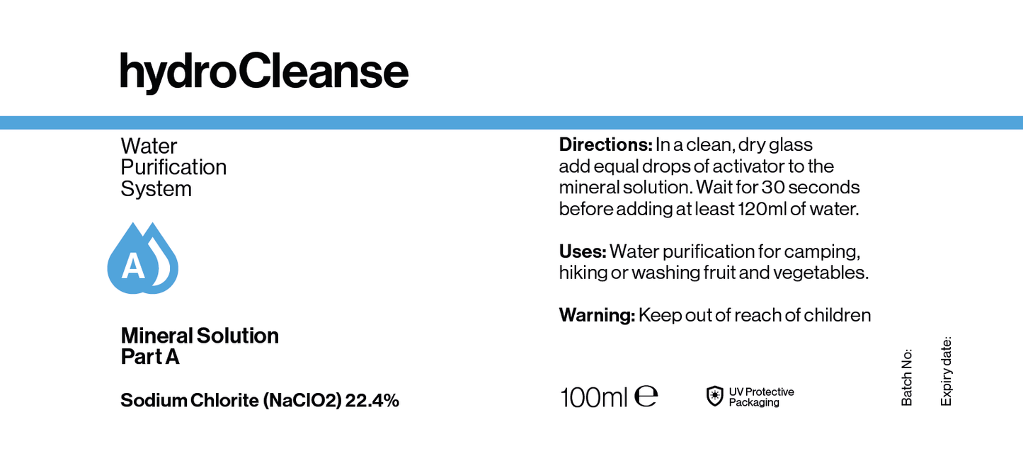 MMS Miracle Mineral Solution. Sodium Chlorite (without activator) for Chlorine Dioxide water purification 1x100ml